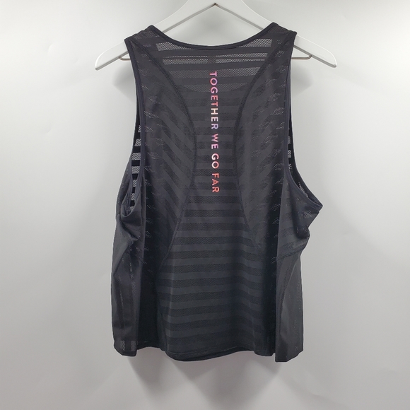 Lululemon Peloton Together We Go Far Off and Running Tank Black Striped Sheer - Picture 4 of 7